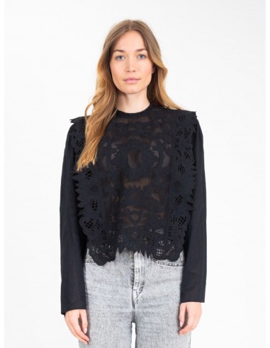 Blouse en dentelle noire HEART des créatures d'habitude