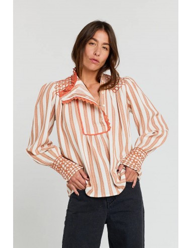 Blouse brodée terracotta CONFIDENT vous aussi creer 