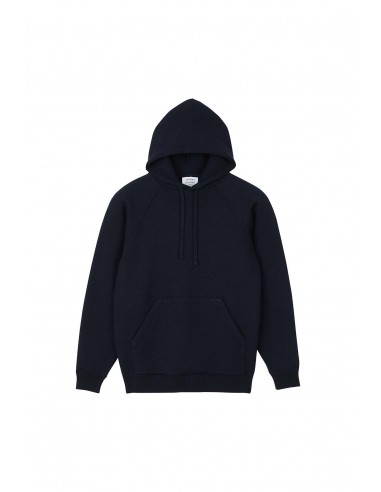 Hoodie bleu marine en laine mérinos pour homme français