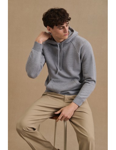 Hoodie gris chiné en laine mérinos pour homme Le MVP de beaucoup