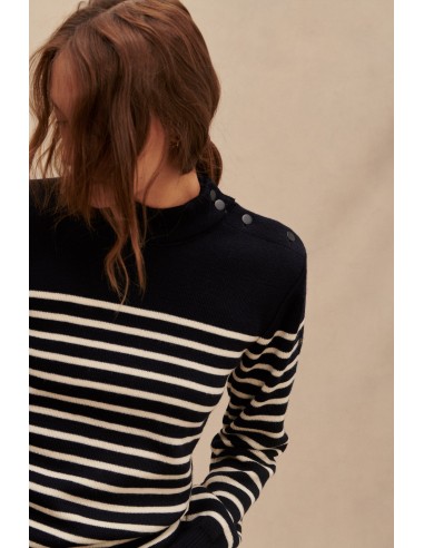 Pull marinière bleu marine pour femme soldes