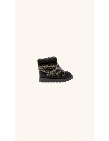 KIDS FUR SNOW BOOTS BLACK Par le système avancé 